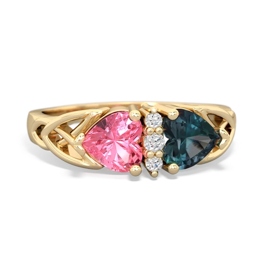 pink sapphire-alexandrite celtic ring