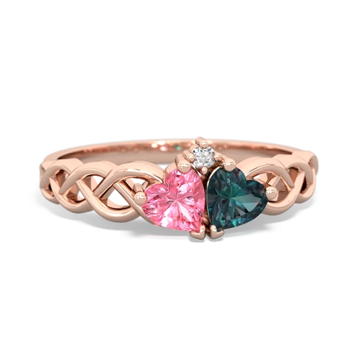 pink sapphire-alexandrite celtic braid ring