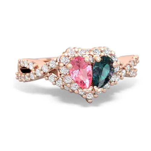 pink sapphire-alexandrite engagement ring