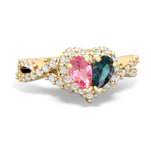 pink sapphire-alexandrite engagement ring