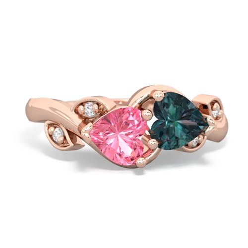 pink sapphire-alexandrite floral keepsake ring