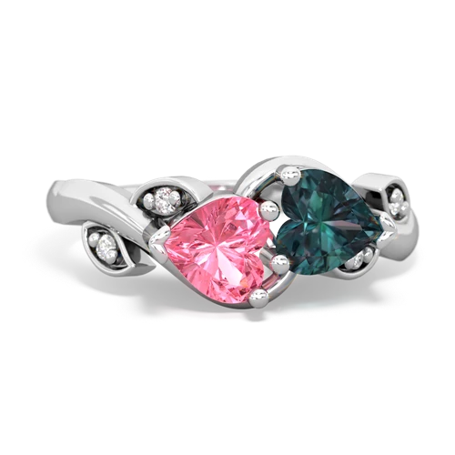 pink sapphire-alexandrite floral keepsake ring