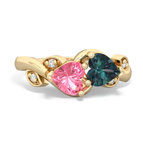 pink sapphire-alexandrite floral keepsake ring