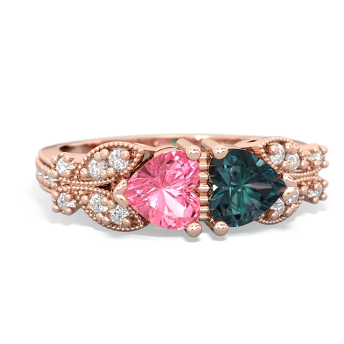 pink sapphire-alexandrite keepsake butterfly ring