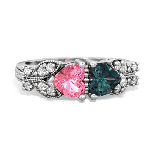 pink sapphire-alexandrite keepsake butterfly ring