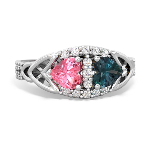 pink sapphire-alexandrite keepsake engagement ring