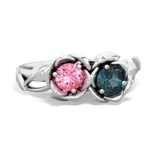 pink sapphire-alexandrite roses ring