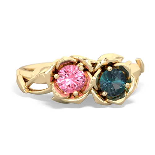 pink sapphire-alexandrite roses ring