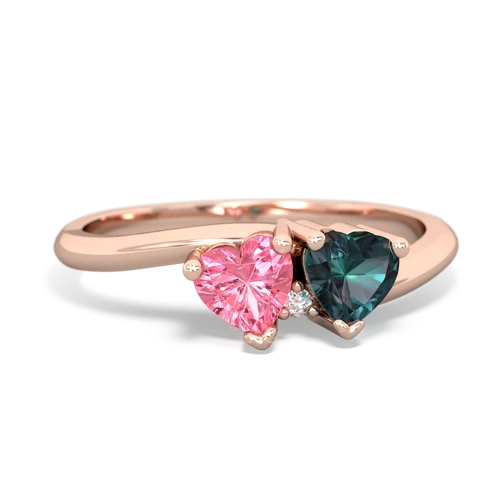 pink sapphire-alexandrite sweethearts promise ring