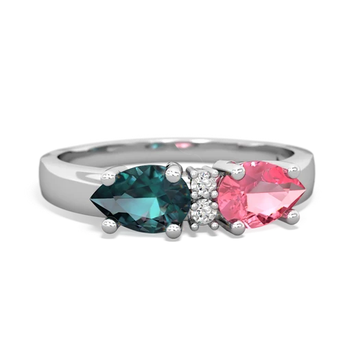 pink sapphire-alexandrite timeless ring