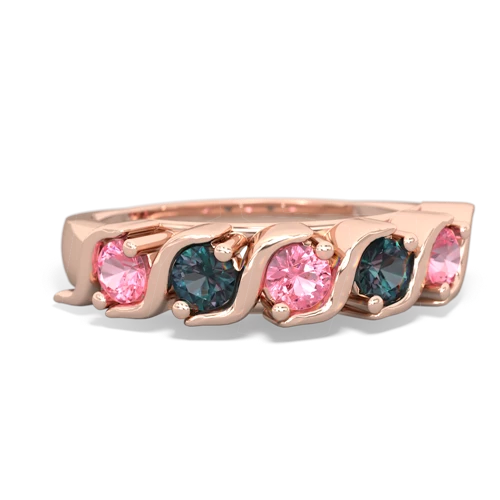 pink sapphire-alexandrite timeless ring