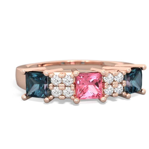 pink sapphire-alexandrite timeless ring