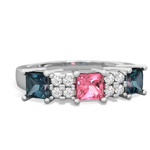 pink sapphire-alexandrite timeless ring