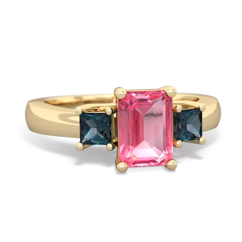 pink sapphire-alexandrite timeless ring