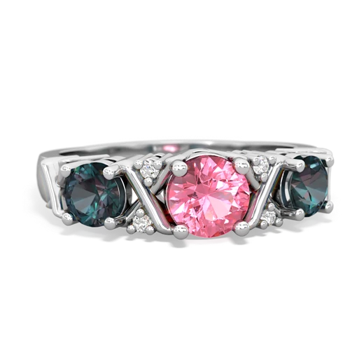 pink sapphire-alexandrite timeless ring