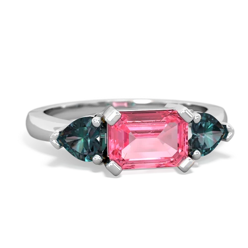 pink sapphire-alexandrite timeless ring