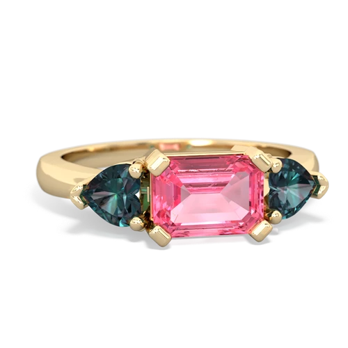 pink sapphire-alexandrite timeless ring