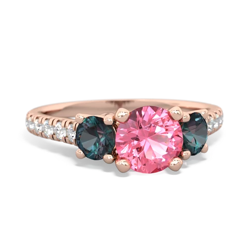 pink sapphire-alexandrite trellis pave ring