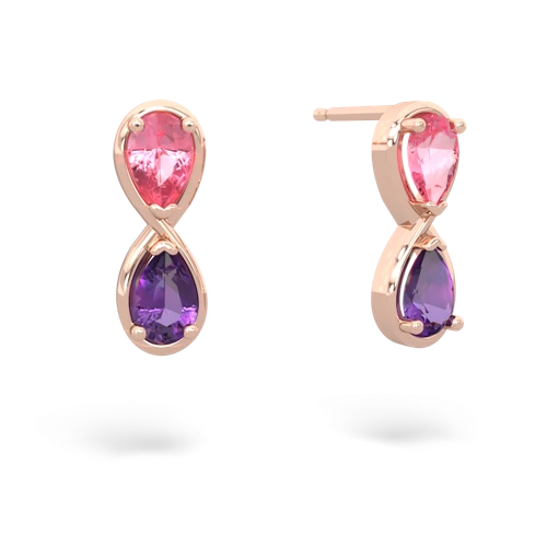 pink sapphire-amethyst infinity earrings