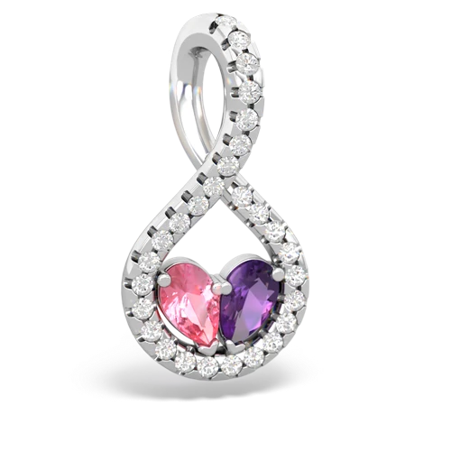 pink sapphire-amethyst pave twist pendant