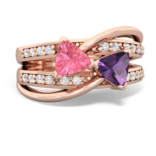 pink sapphire-amethyst couture ring