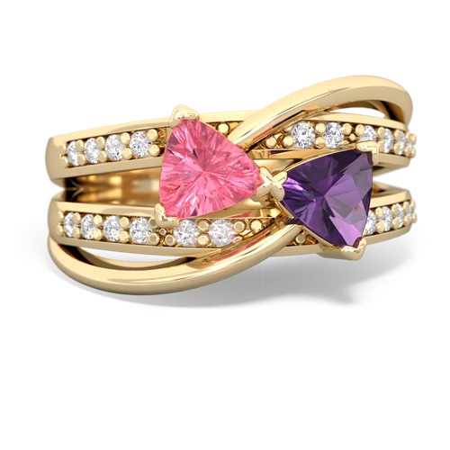 pink sapphire-amethyst couture ring