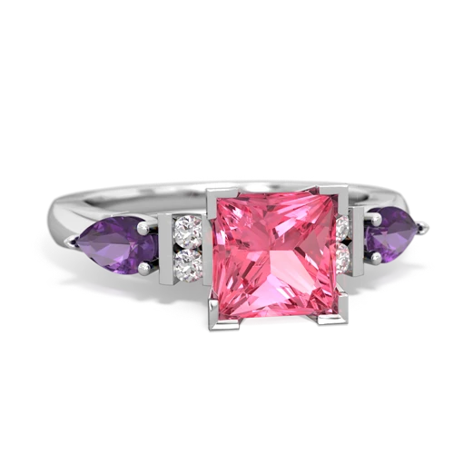 pink sapphire-amethyst engagement ring