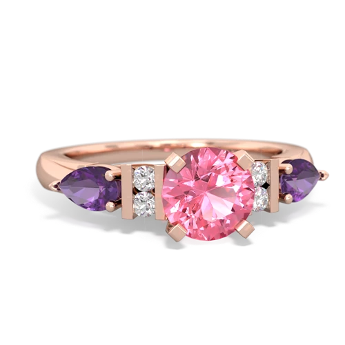 pink sapphire-amethyst engagement ring