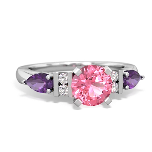 pink sapphire-amethyst engagement ring