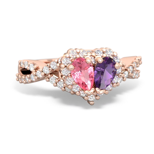 pink sapphire-amethyst engagement ring