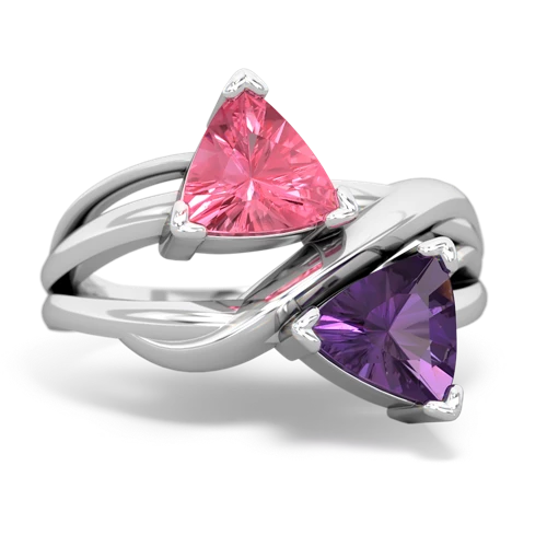 pink sapphire-amethyst filligree ring