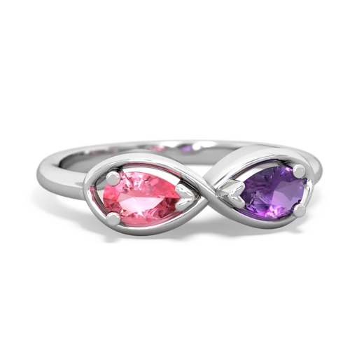 Lab Pink Sapphire Lab Created Pink Sapphire with Genuine Amethyst Infinity ring Ring