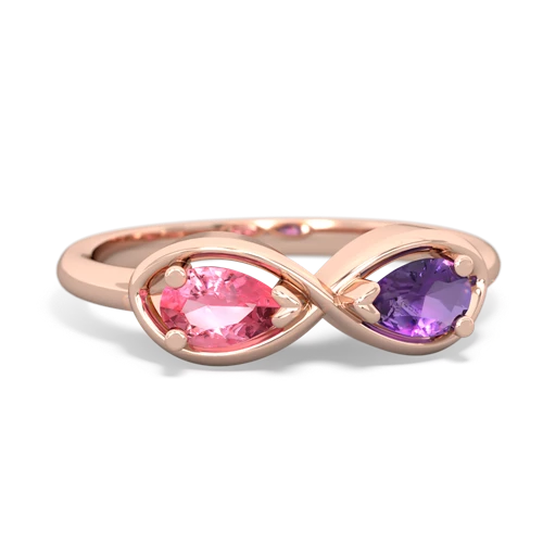 pink sapphire-amethyst infinity ring