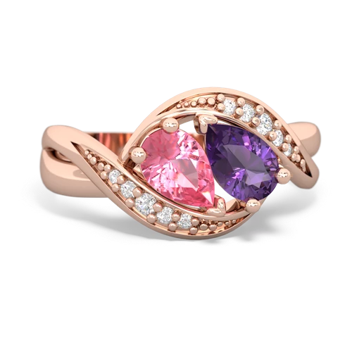 pink sapphire-amethyst keepsake curls ring