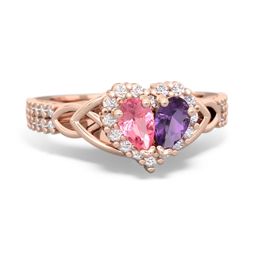 pink sapphire-amethyst keepsake engagement ring