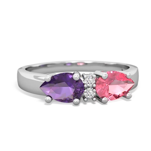 pink sapphire-amethyst timeless ring