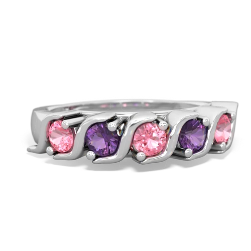 Lab Pink Sapphire Anniversary Band Lab Created Pink Sapphire ring Ring