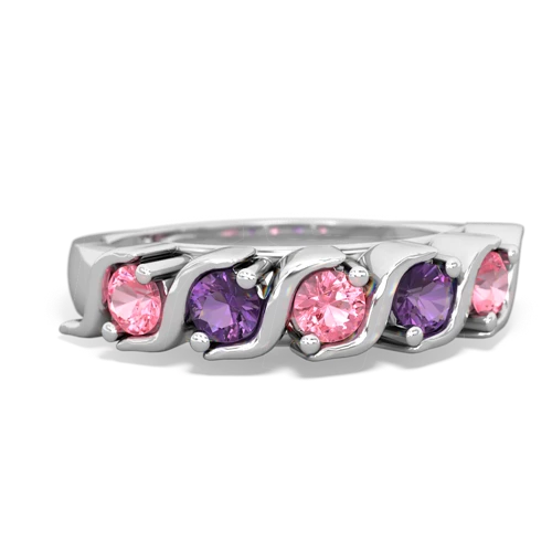 pink sapphire-amethyst timeless ring