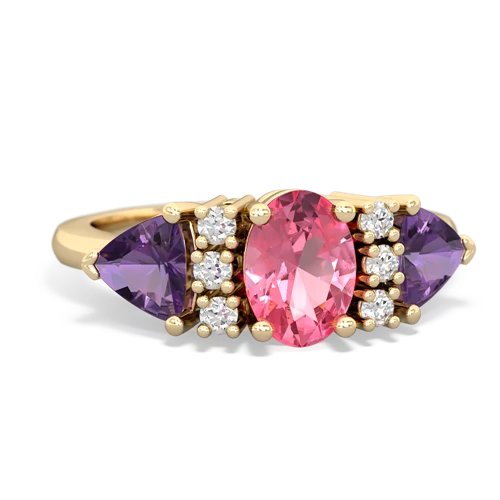 pink sapphire-amethyst timeless ring