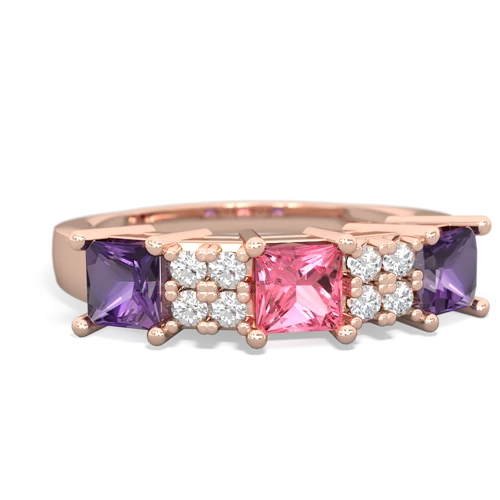 pink sapphire-amethyst timeless ring