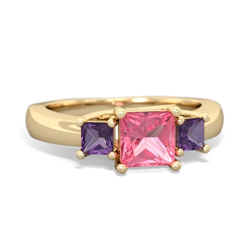 pink sapphire-amethyst timeless ring