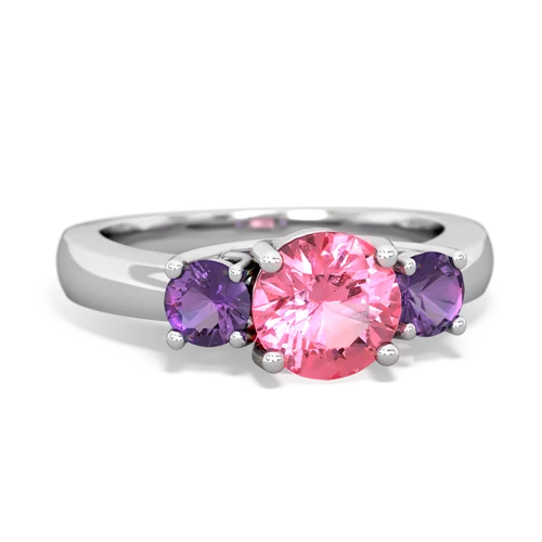 pink sapphire-amethyst timeless ring