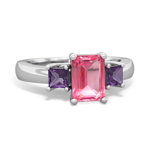 pink sapphire-amethyst timeless ring