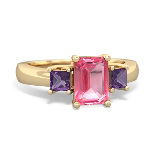 pink sapphire-amethyst timeless ring