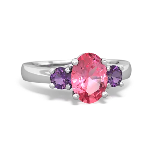 pink sapphire-amethyst timeless ring