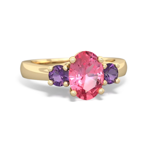 pink sapphire-amethyst timeless ring