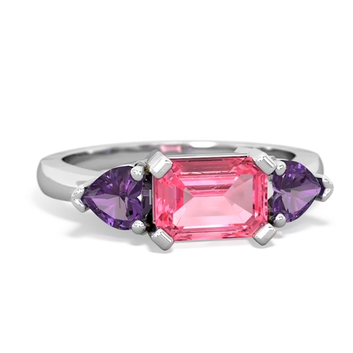 pink sapphire-amethyst timeless ring