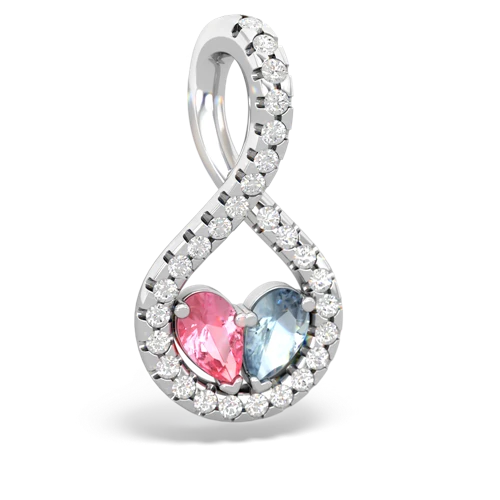 pink sapphire-aquamarine pave twist pendant