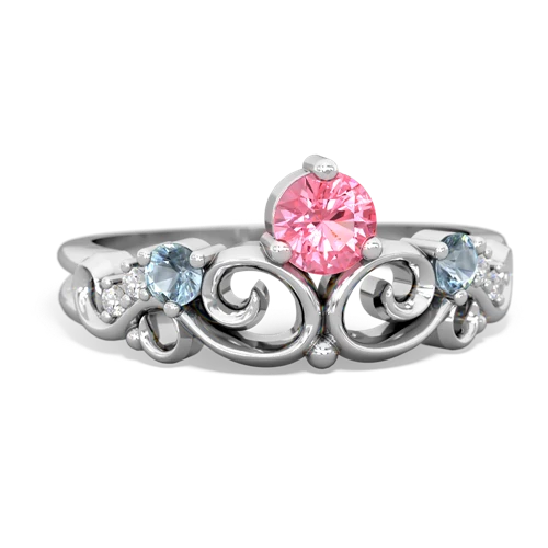 pink sapphire-aquamarine crown keepsake ring
