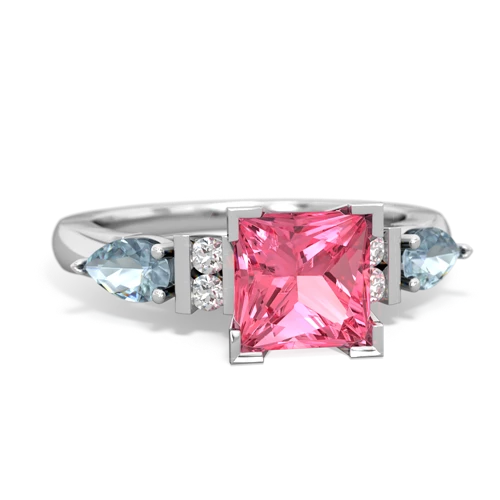 pink sapphire-aquamarine engagement ring